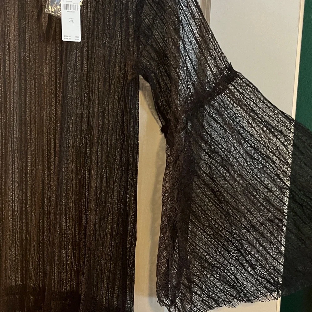 Anthropologie Sheer Long Sleeve Sheer Dress - Picture 5 of 5